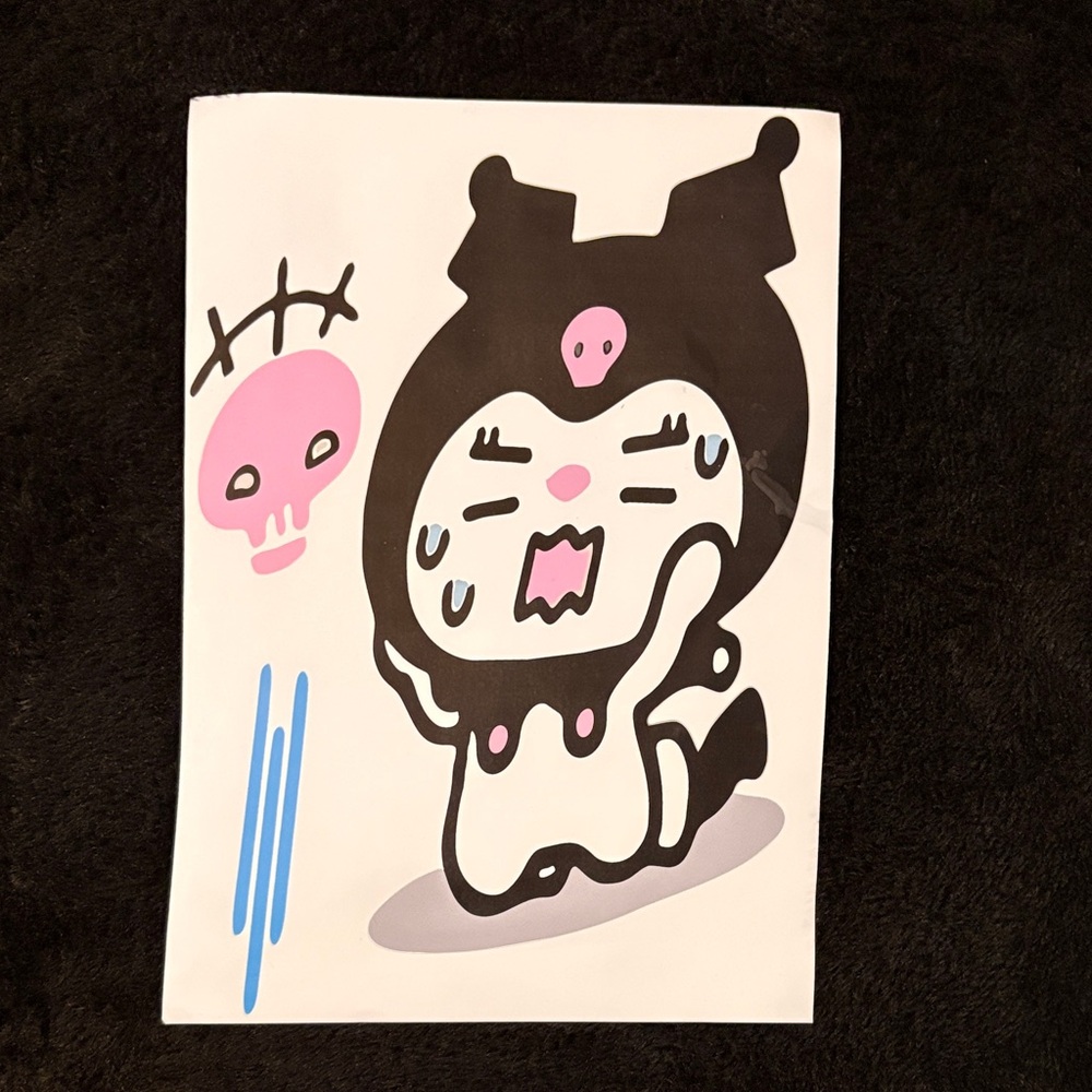 Sanrio Black and Pink Character Sticker